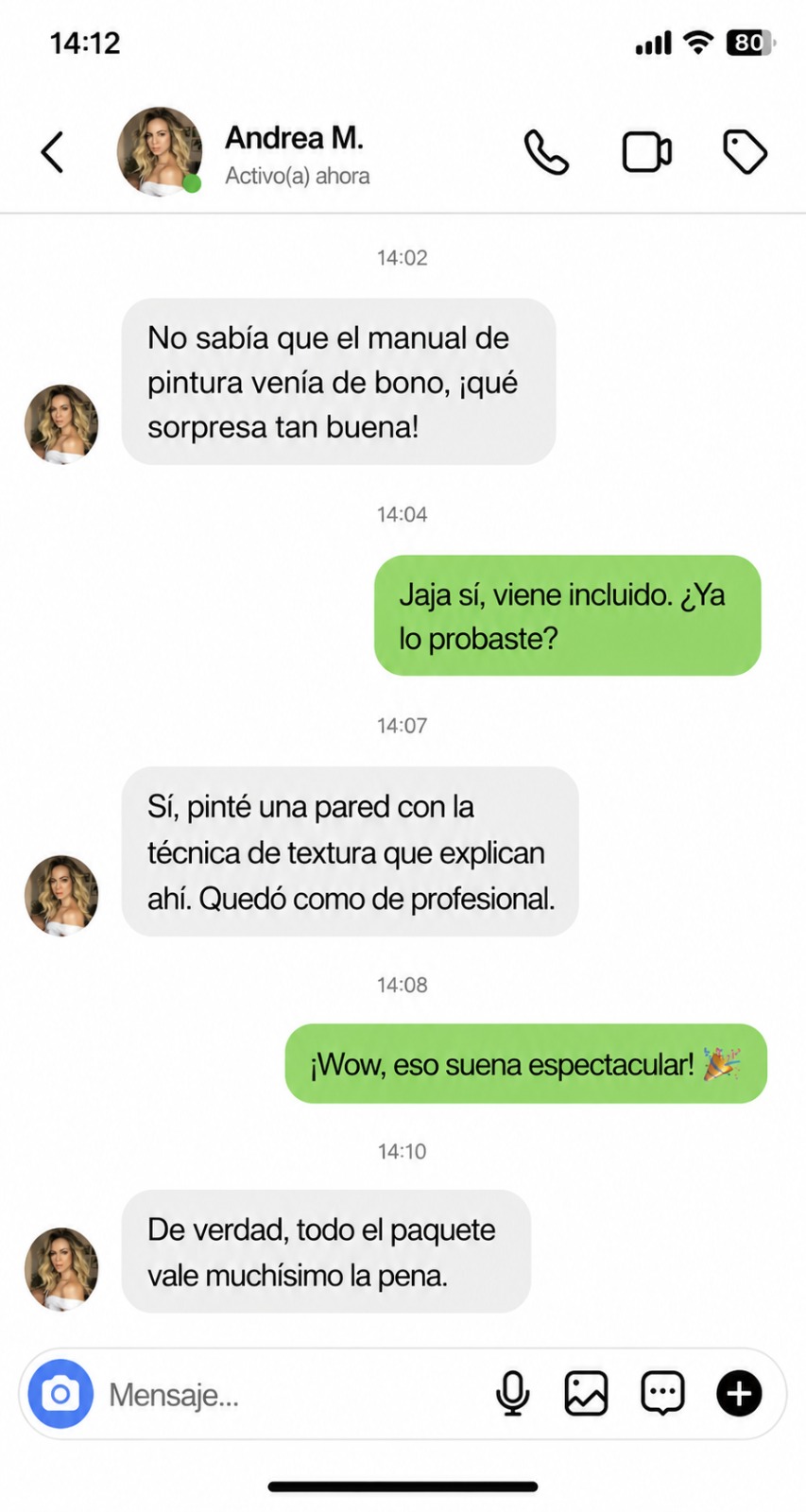 Captura de conversación de un cliente 3