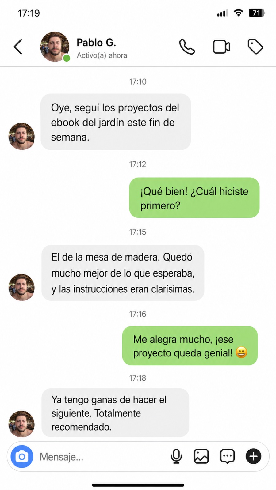 Captura de conversación de un cliente 2